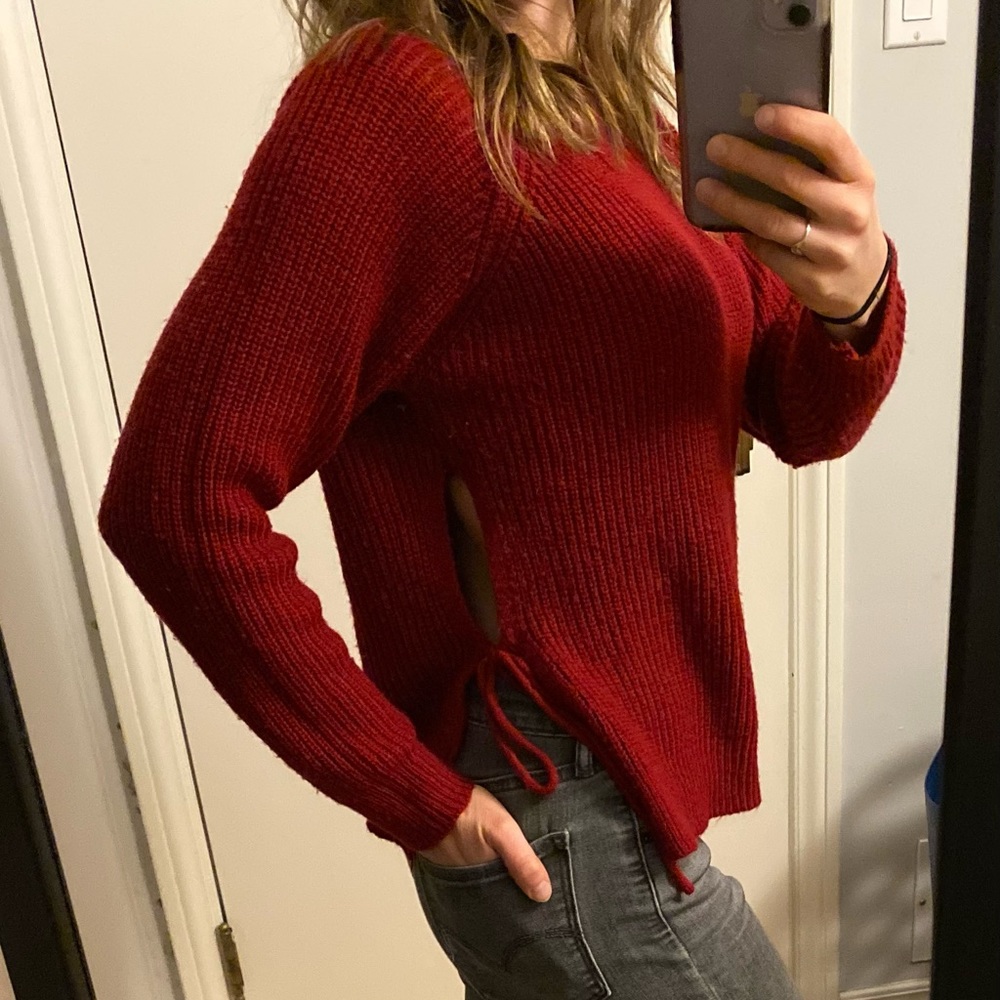 Red Knitted Sweater.